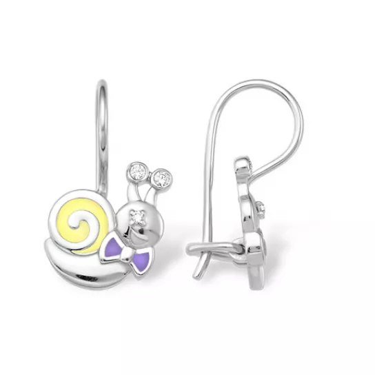 Серебряные серьги 925, детские, с эмалью