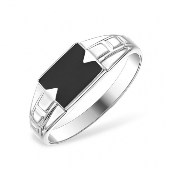 Кольцо-печатка с эмалью из серебра