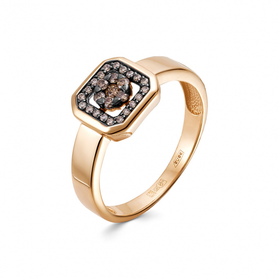 Золотое кольцо 585, женское, с бриллиантом, размер 18.5