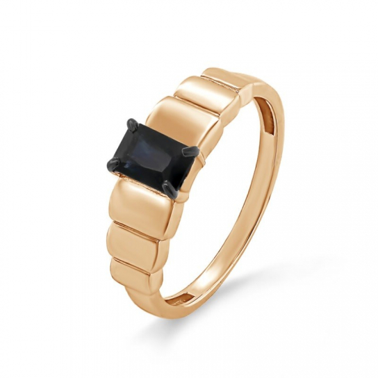 Золотое кольцо 585, женское, с сапфиром, размер 18.5