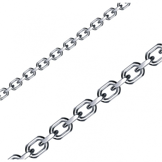 Серебряная цепочка 925 на шею, плетение якорное, длина 55 см