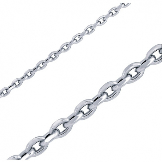 Серебряная цепочка 925 на шею, плетение якорное, длина 45 см