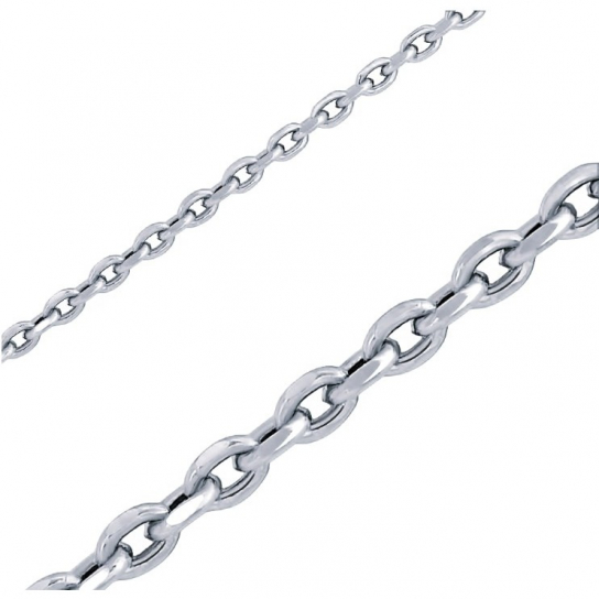 Серебряная цепочка 925 на шею, плетение якорное, длина 45 см