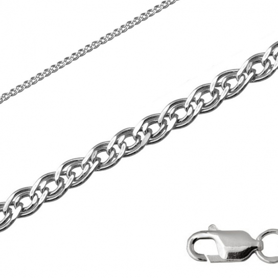 Серебряный браслет 925, плетение нонна, длина 18 см