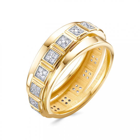 Золотое обручальное кольцо 585, размер 17.5