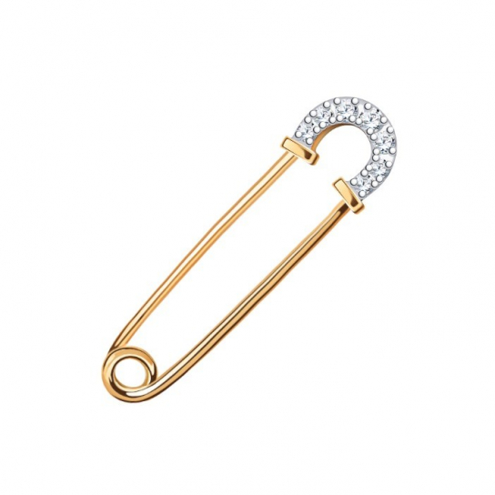 Булавка с фианитом из золота