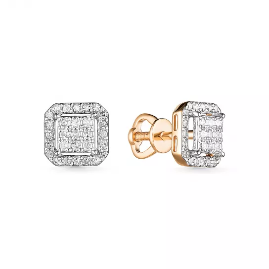 Пусеты с бриллиантами из золота