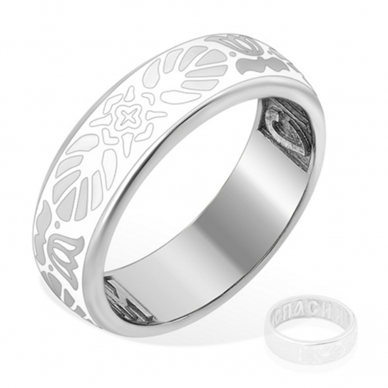 Серебряное кольцо 925, женское, с эмалью, размер 17