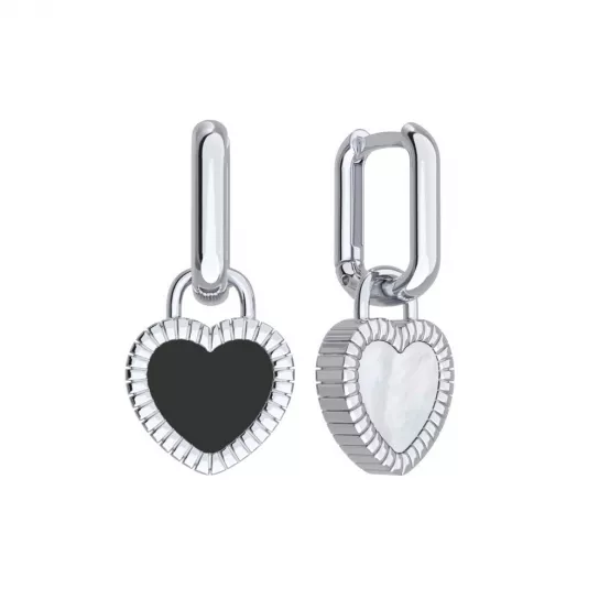 Серебряные серьги 925, женские, с перламутром и агатом