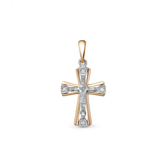 Крест с бриллиантами из золота