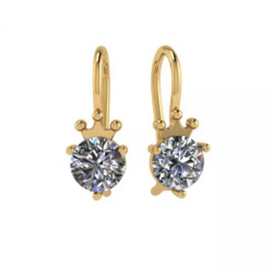 Серьги детские с фианитом из золота