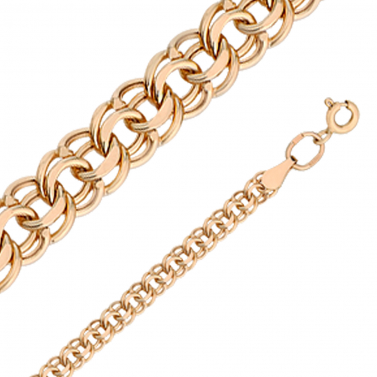 Золотой браслет 585, плетение бисмарк, длина 21 см