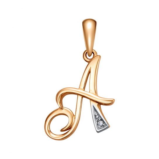 Золотая подвеска 585, женская, с фианитом
