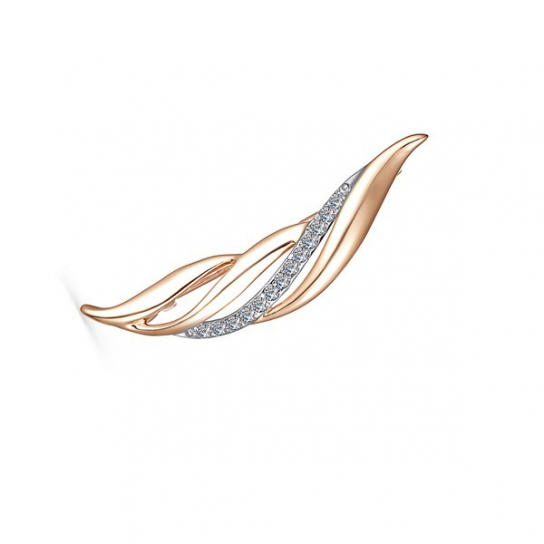 Брошь с фианитом из золота