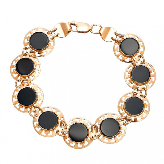 Золотой браслет 585, плетение фигурное, длина 20.5 см