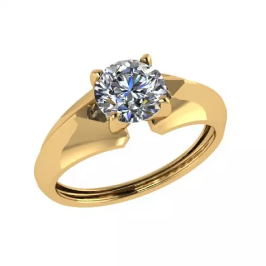 Золотое кольцо 585, женское, с фианитом, размер 17.5