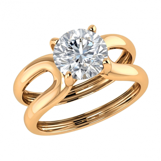 Золотое кольцо 585, женское, с фианитом, размер 19