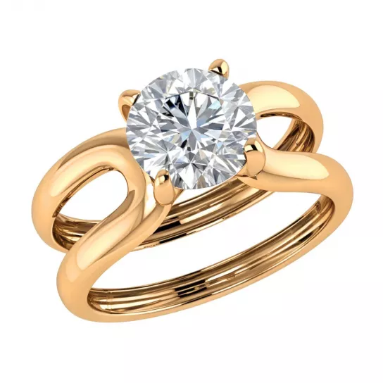 Золотое кольцо 585, женское, с фианитом, размер 19