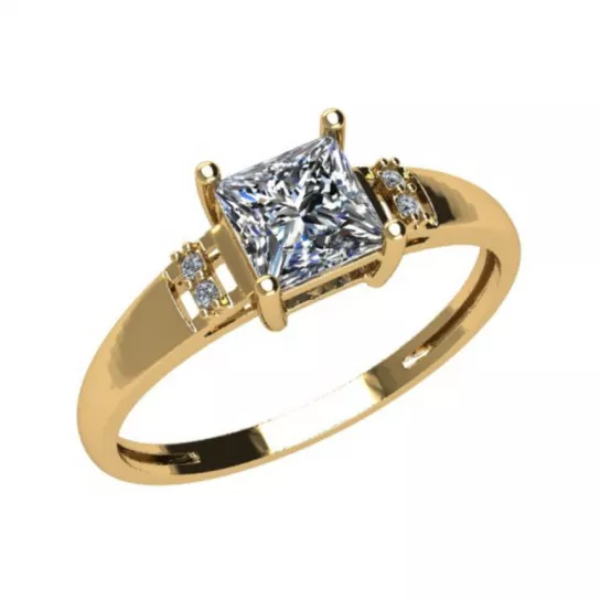 Золотое кольцо 585, женское, с фианитом, размер 16.5