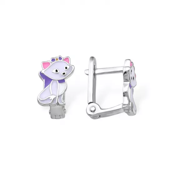 Серебряные серьги 925, детские, с эмалью