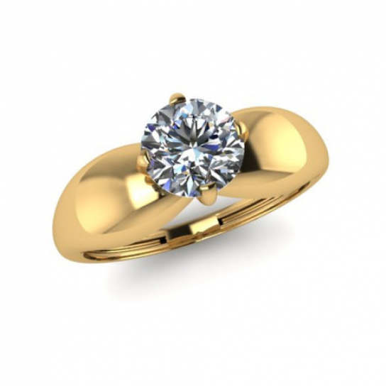 Золотое кольцо 585, женское, с фианитом, размер 17.5