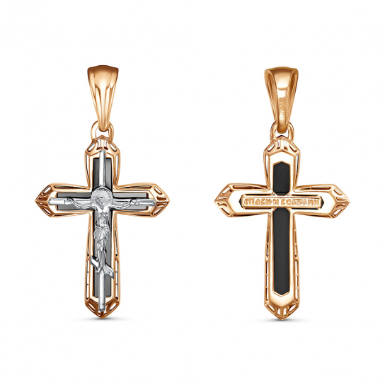 Золотой крестик 585 нательный, на шею