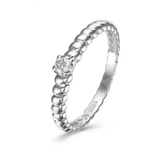 Золотое кольцо 585, женское, с бриллиантом, размер 17.5