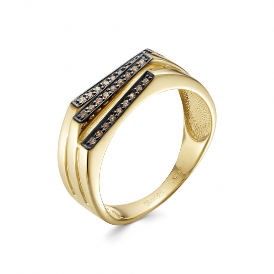 Золотое кольцо 585, женское, с бриллиантом, размер 17.5