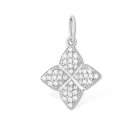 Серебряная подвеска 925, женская, с фианитом
