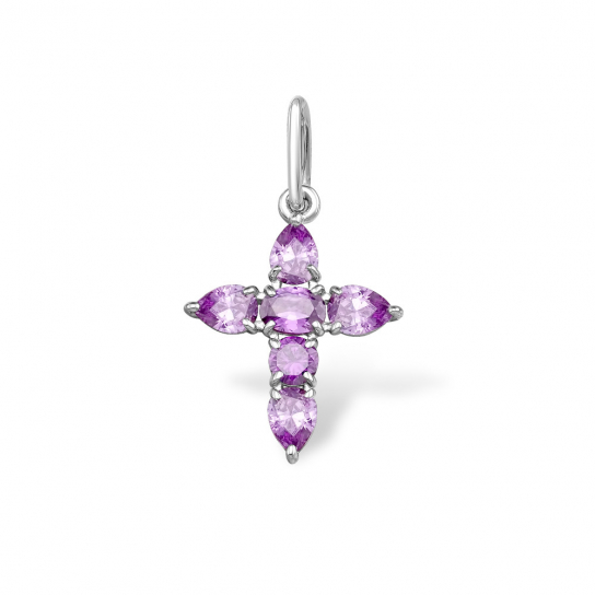 Серебряная подвеска 925, женская, с фианитом