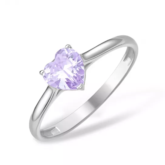 Серебряное кольцо 925, женское, с фианитом, размер 19.5