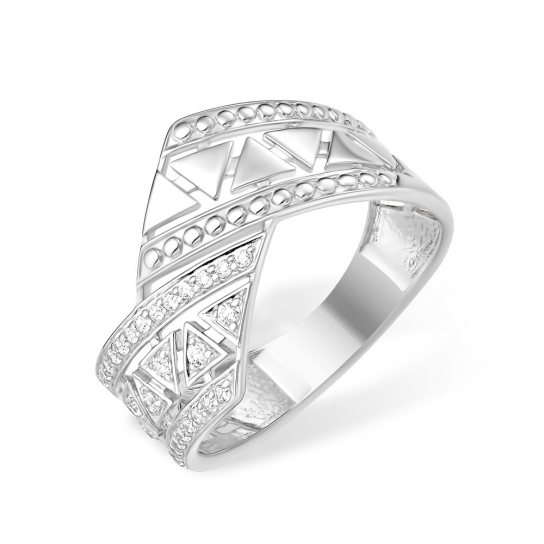 Серебряное кольцо 925, женское, с фианитом, размер 18.5