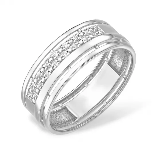 Серебряное кольцо 925, женское, с фианитом, размер 18