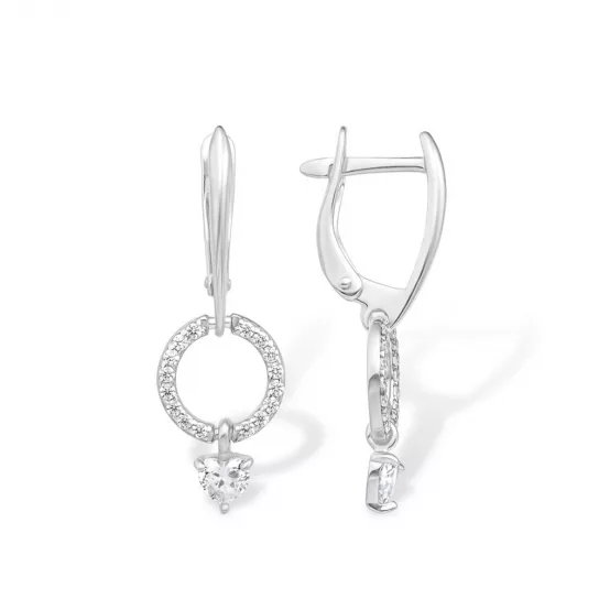 Серебряные серьги 925, женские, с фианитом