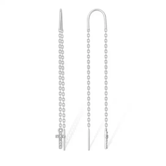 Серебряные серьги 925, женские, с фианитом