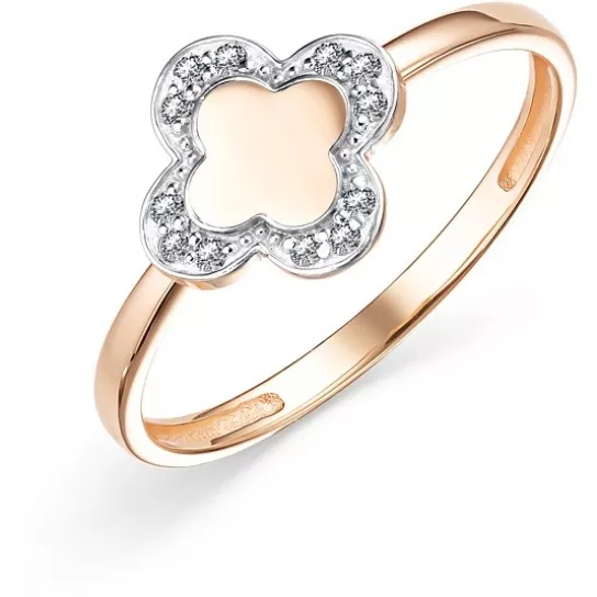 Кольцо с фианитом из золота