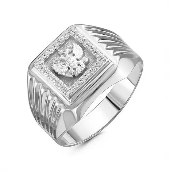 Серебряное кольцо 925, женское, с фианитом, размер 23