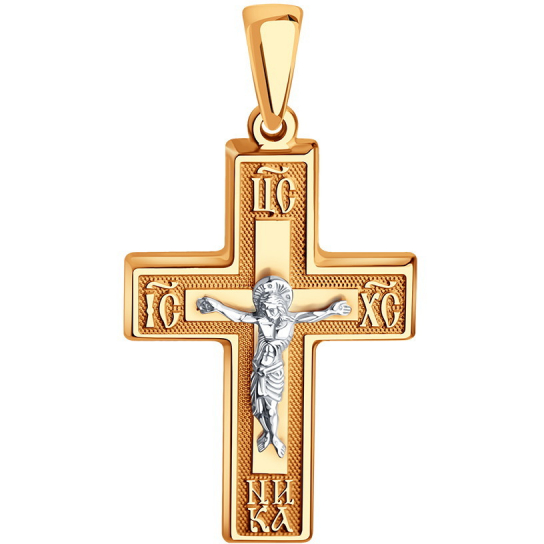 Золотой крестик 585 нательный, на шею