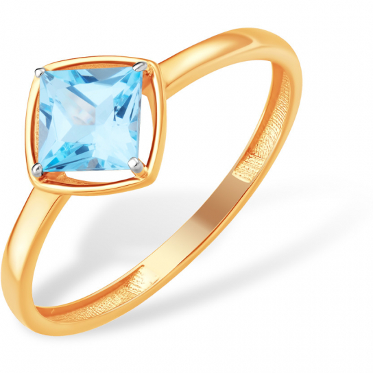 Золотое кольцо 585, женское, с аметистом, размер 16.5