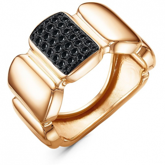 Золотое кольцо 585, женское, с фианитом, размер 18.5