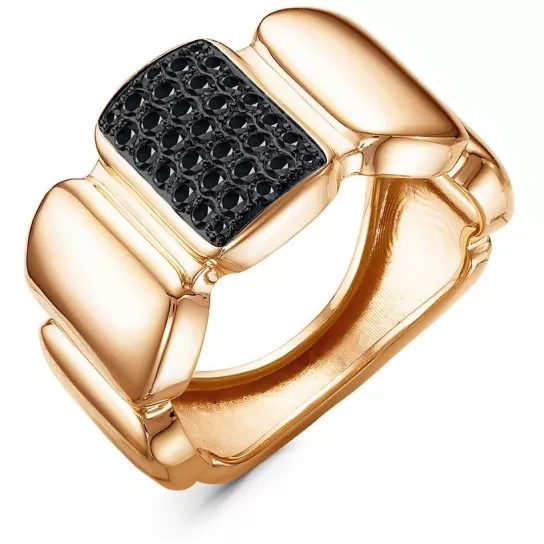 Золотое кольцо 585, женское, с фианитом, размер 18.5