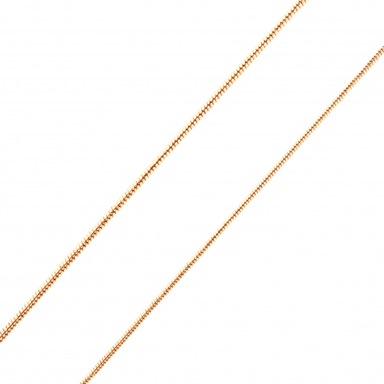 Золотая цепочка 585 на шею, плетение снейк, длина 45 см, цвет красное золото