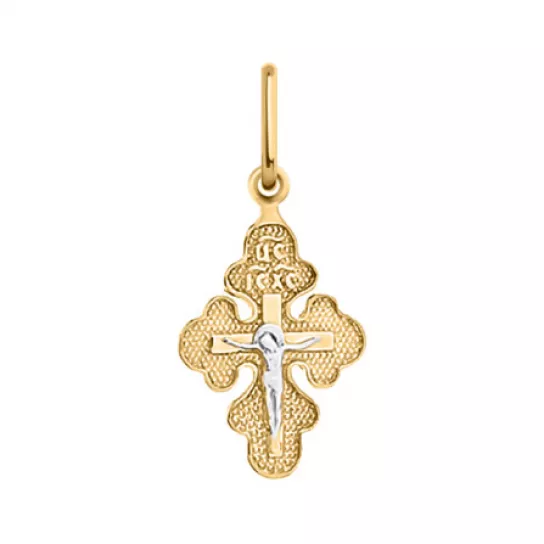 Золотой крестик 585 нательный, на шею