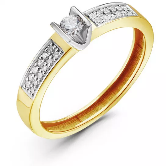 Кольцо с бриллиантами из золота