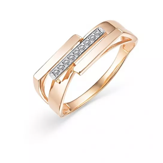 Золотое кольцо 585, женское, с фианитом, размер 19.5