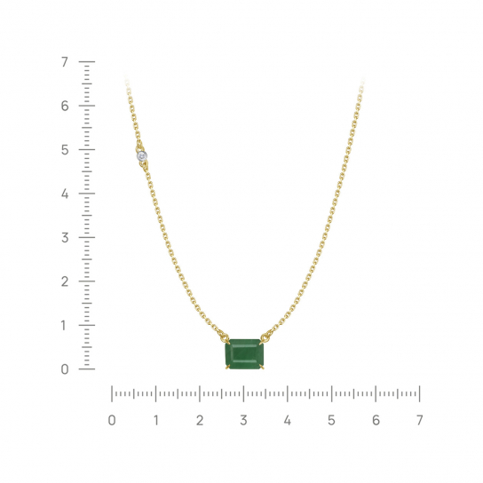 Колье с бриллиантами с изумрудом из золота