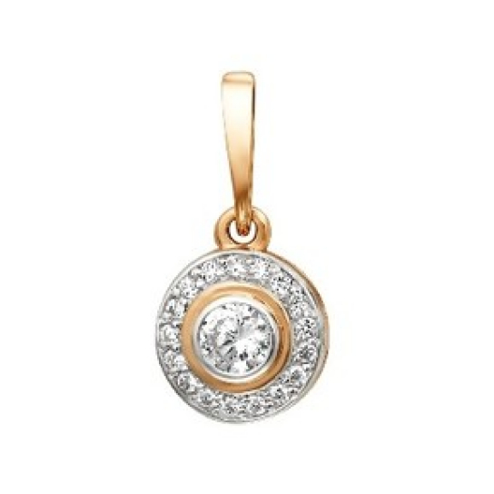 Золотая подвеска 585, женская, с фианитом