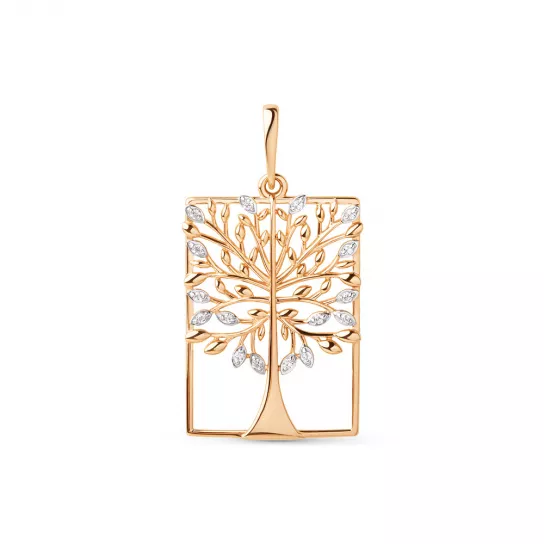 Подвеска с фианитом из золота