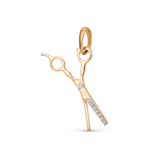 Золотая подвеска 585, женская, с фианитом