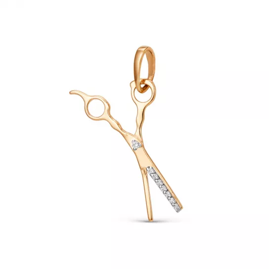 Золотая подвеска 585, женская, с фианитом